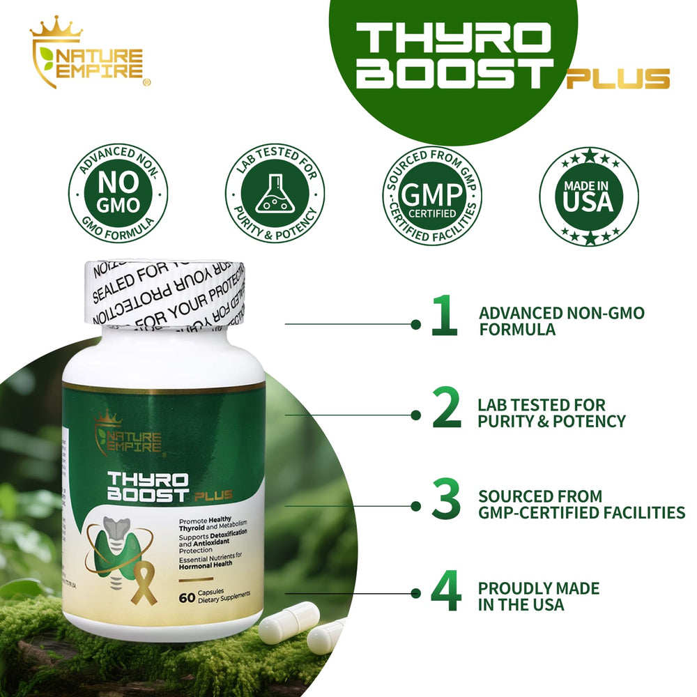 NatureMPIRE Thyro Boost Plus capsules close-up.