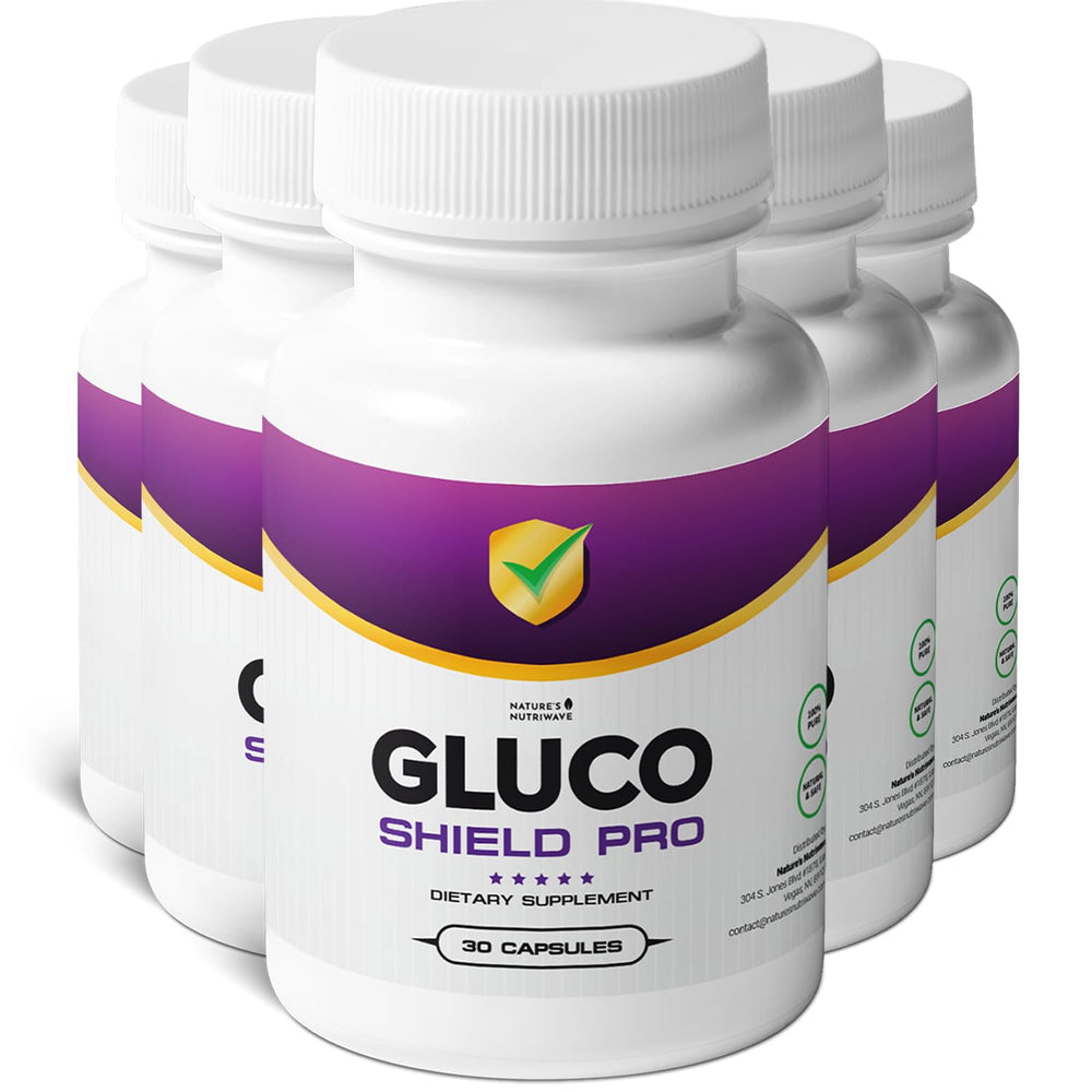 Nature's NutriWave GlucoShield Pro bottle front view, convenient daily support option.