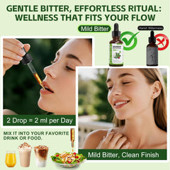 NaturePlanet bitters blend graphic with 10+ botanicals for digestive support