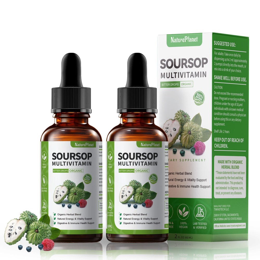 NaturePlanet Guanabana soursop liquid bottle front for daily wellness support