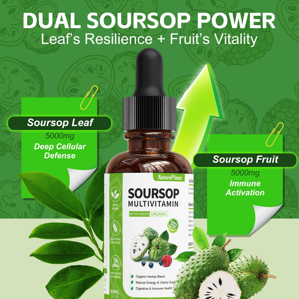 NaturePlanet soursop fruit extract graphic highlighting natural antioxidants