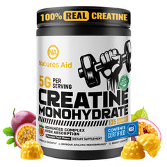 Natures Aid Creatine Monohydrate Gummies packaging for convenient pre-workout energy.