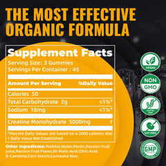 Natures Aid Creatine Monohydrate Gummies serving size of 3 gummies.