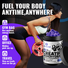 Natures Aid Creatine Monohydrate Gummies vegan symbol highlights plant-based option for athletes.