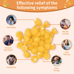Natures Aid orange-flavor gummies close-up highlighting tasty, sugar-free supplement option.