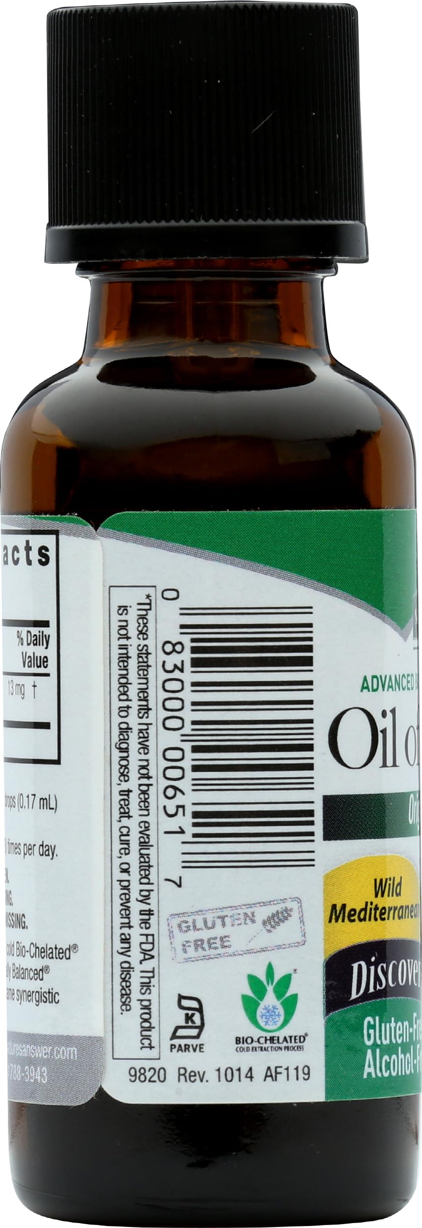 Nature's Answer Oregano Oil packaging box with product details.