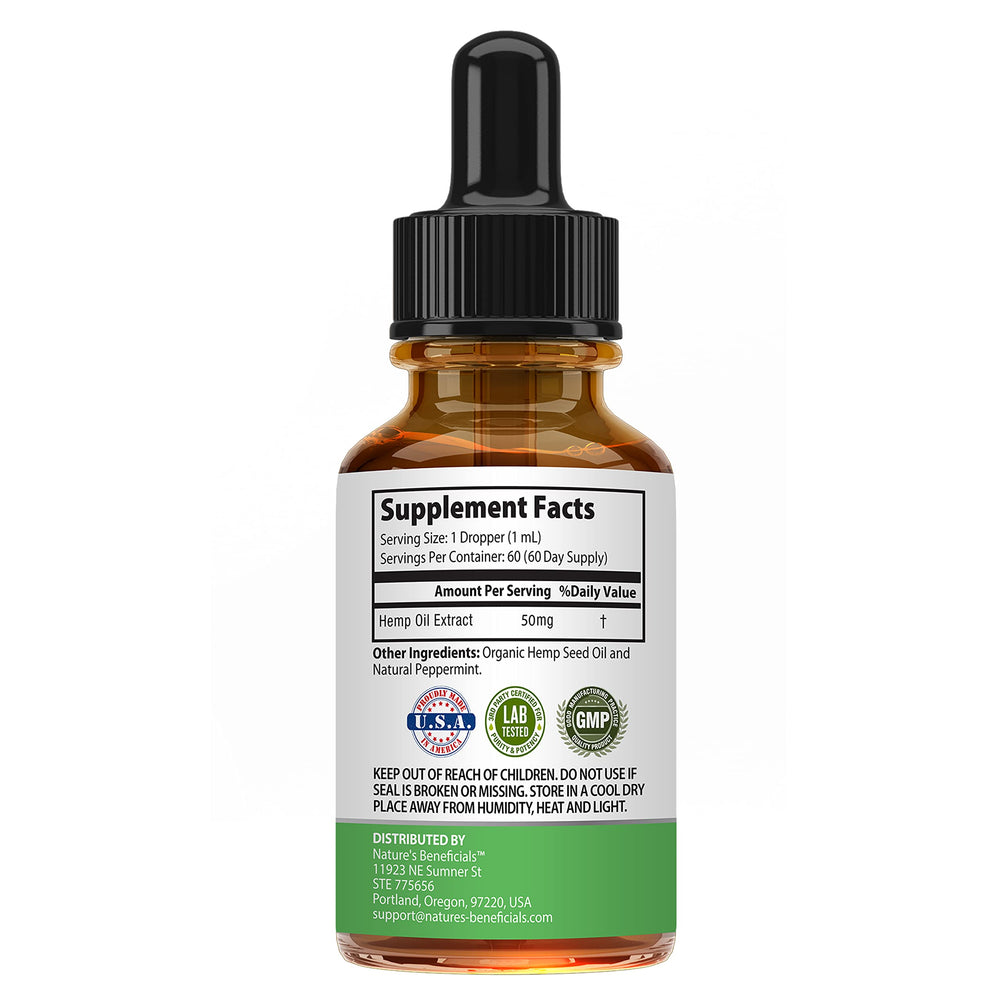 60 mL dropper bottle close-up with precise dosage marks