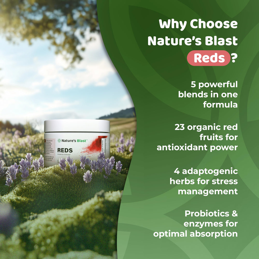 NATURES BLAST Reds adaptogens-herbs promote balance through busy days
