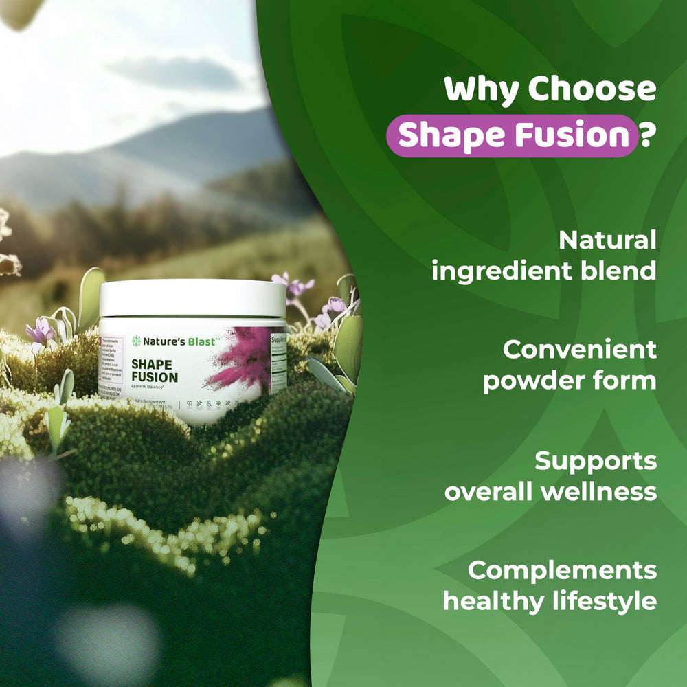 NATURES BLAST Shape Fusion glass-jar on shelf for USA-made reassurance.