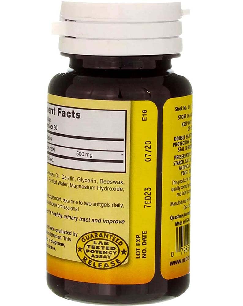 Nature's Blend Cranberry Concentrate 500 mg soft gels highlighting potency and easy swallow