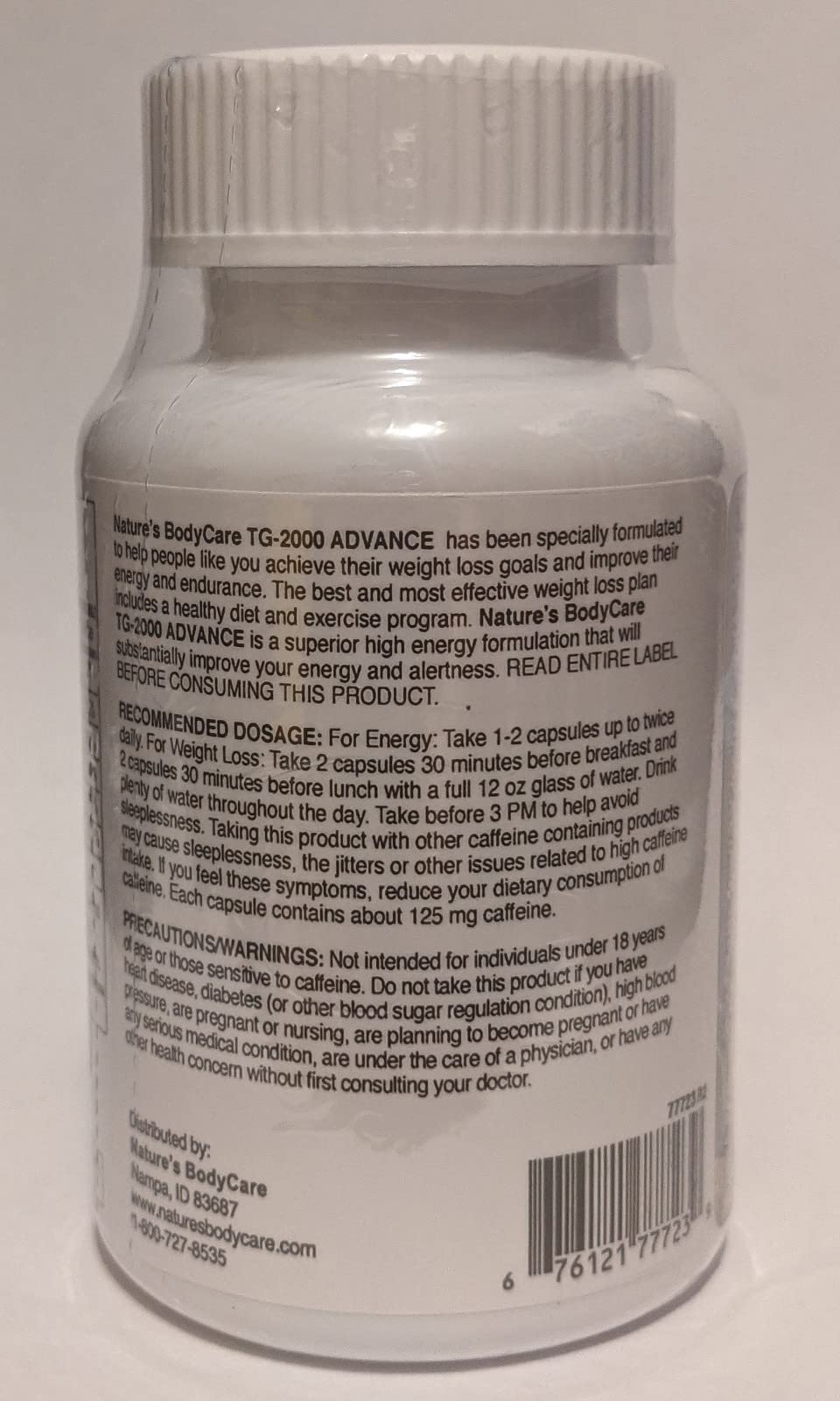 Nature’s BodyCare TG-2000 Advance label highlights chromium blend and wellness support