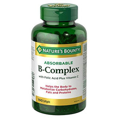 Nature's Bounty Absorbable B-Complex softgels front view, easy daily supplement.