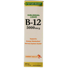 Nature's Bounty B-12 liquid bottle 2oz for daily energy support