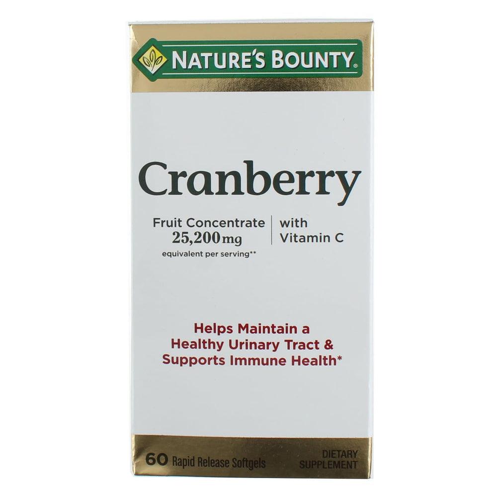 Nature's Bounty cranberry dietary supplement: pack of 2 bottles for convenient daily use.