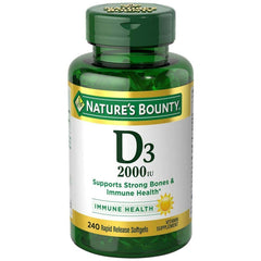 Nature's Bounty D3-2000 IU softgels bottle for daily wellness support