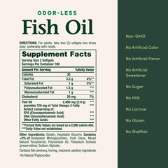 Pouring Nature's Bounty Fish Oil softgels for daily omega-3 intake