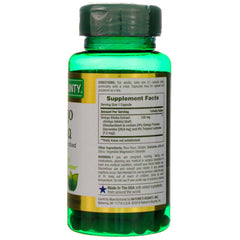 Nature's Bounty Ginkgo Biloba capsules on desk illustrating focus and alertness use