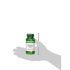 Nature's Bounty zinc caplets label shows dosage and directions for safe daily use