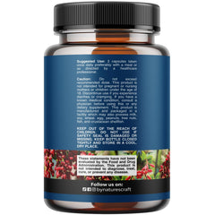 Natures Craft Berberine capsules close-up, highlighting potency and supplement strength.