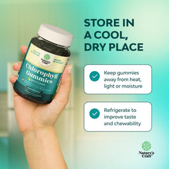 Gummies poured into hand from Natures Craft bottle illustrate an easy daily serving