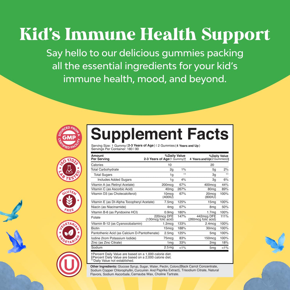 Jar of Natures Craft immune support gummies on a kitchen counter.