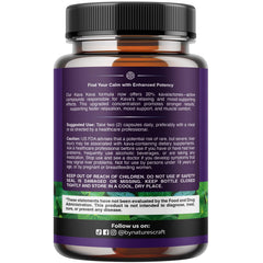Natures Craft Kava Kava root extract label highlighting kavalactones.
