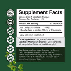 Natures Craft olive leaf capsules packaging front highlighting vegan non-GMO gluten-free