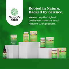 Balanced nutrition theme with Natures Craft Omega DHA Kids box.