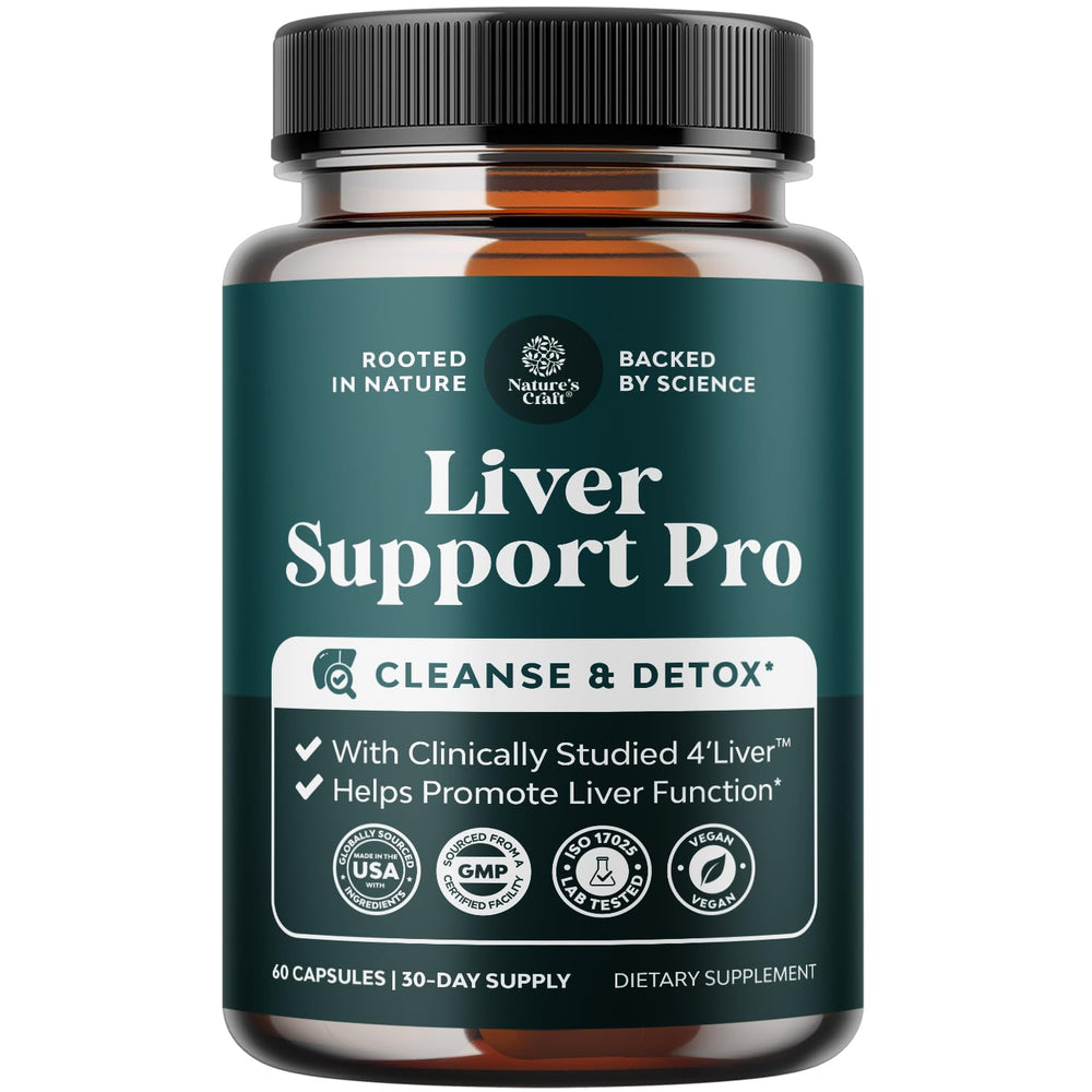 Natures Craft Pro Liver Support bottle showcases premium packaging for daily liver care.