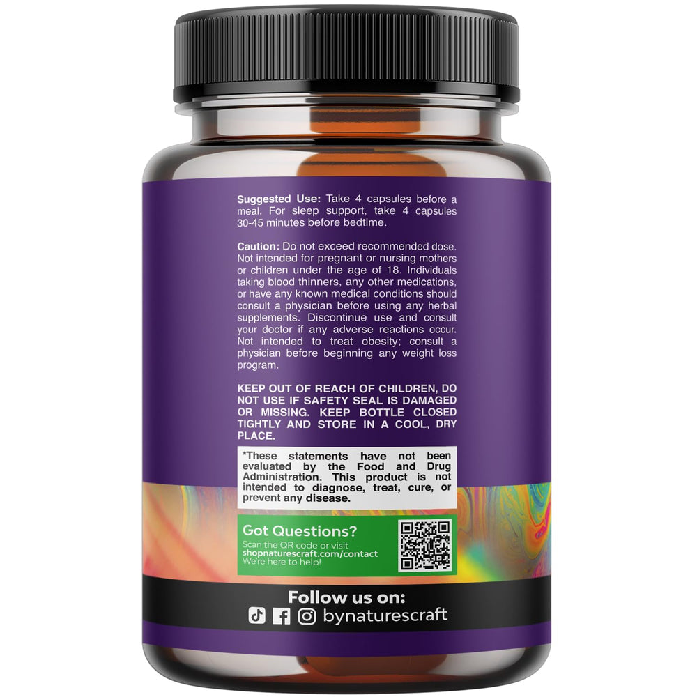 Nature's Craft Magnesium Glycinate label highlights 400mg per serving.