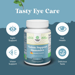 Natures Craft Vision Support Gummies on a white surface suggesting a simple daily ritual