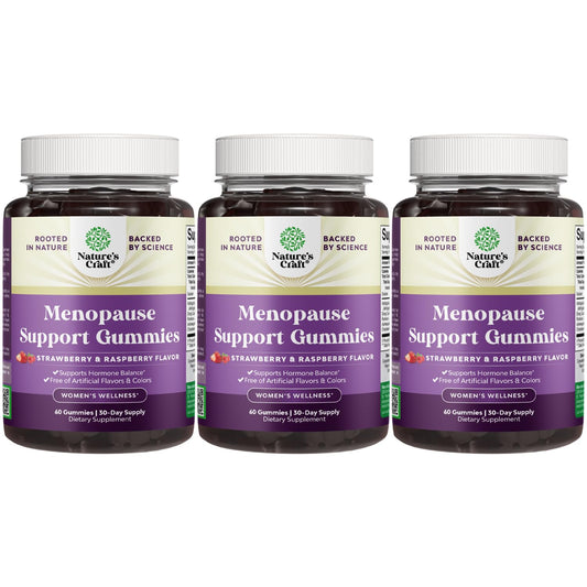 Natures Craft Womens Menopause Gummies in a jar show a convenient daily support option