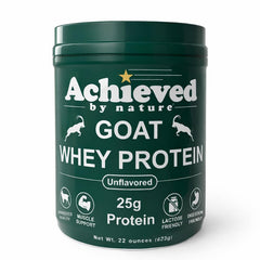 Nature's Diet unflavored goat whey powder jar for versatile smoothies.