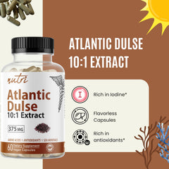 Nature's Fusions Atlantic Dulse 10:1 extract label area with QA testing for quality you can trust.