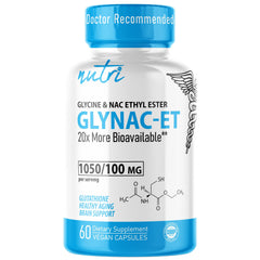 Nature's Fusions GlyNAC-ET bottle being poured for daily antioxidant support.