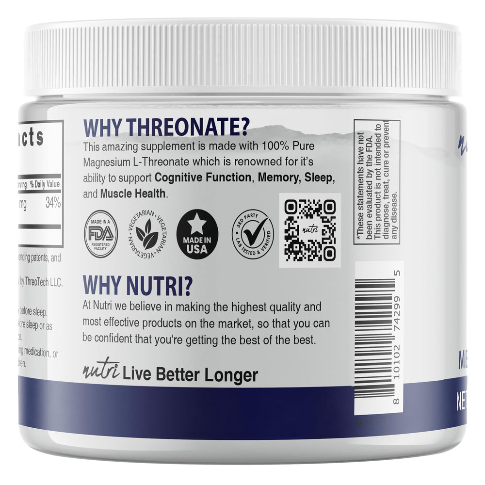 Nature's Fusions Magnesium Powder USA-made label emphasizing quality