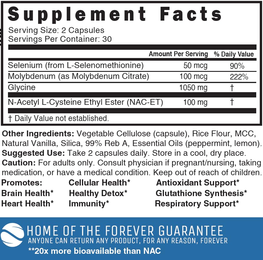 Nature's Fusions Neuro NAC ET capsules highlighting high-bioavailability NACET in each dose