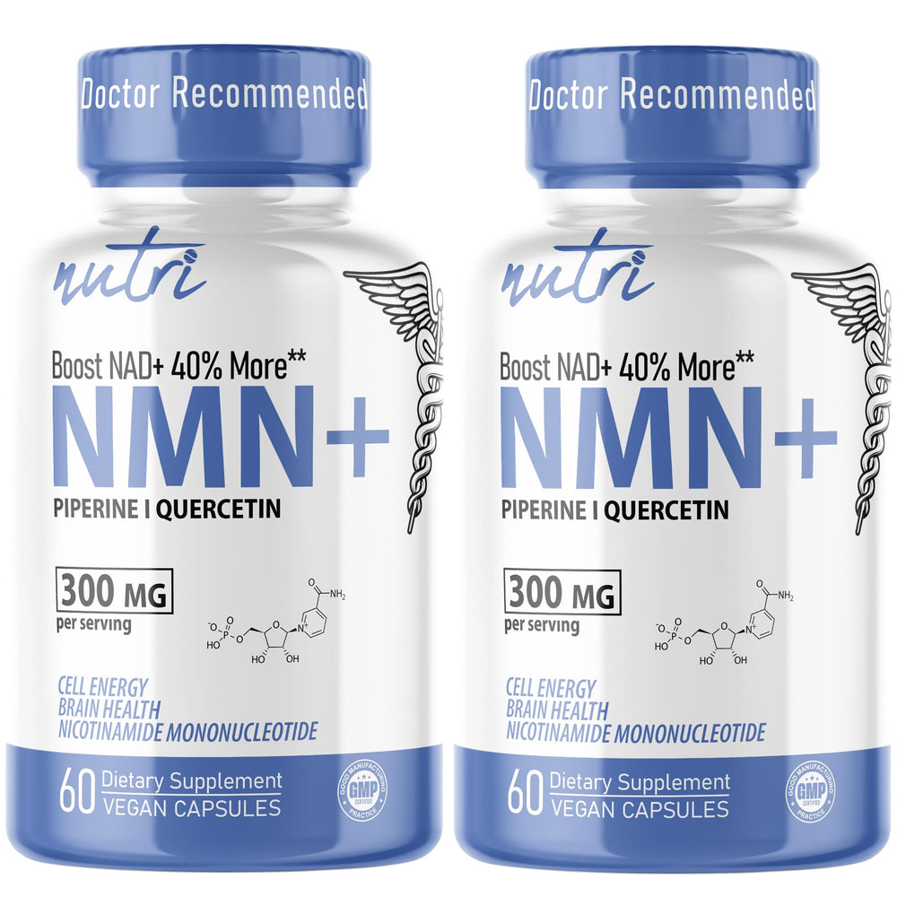 Nature's Fusions NMN 300mg bottle front highlighting premium NAD precursor for energy support