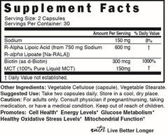 Nature's Fusions Nutri R Alpha Lipoic Acid vegan capsules designed for daily vitality