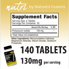 Nature's Fusions Potassium Iodide tablets divisible—suitable for adults and children.