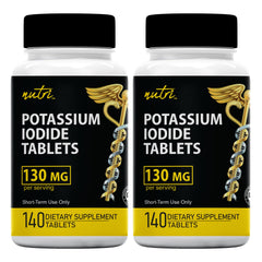 Nature's Fusions potassium iodide tablets front bottle for emergency prep.