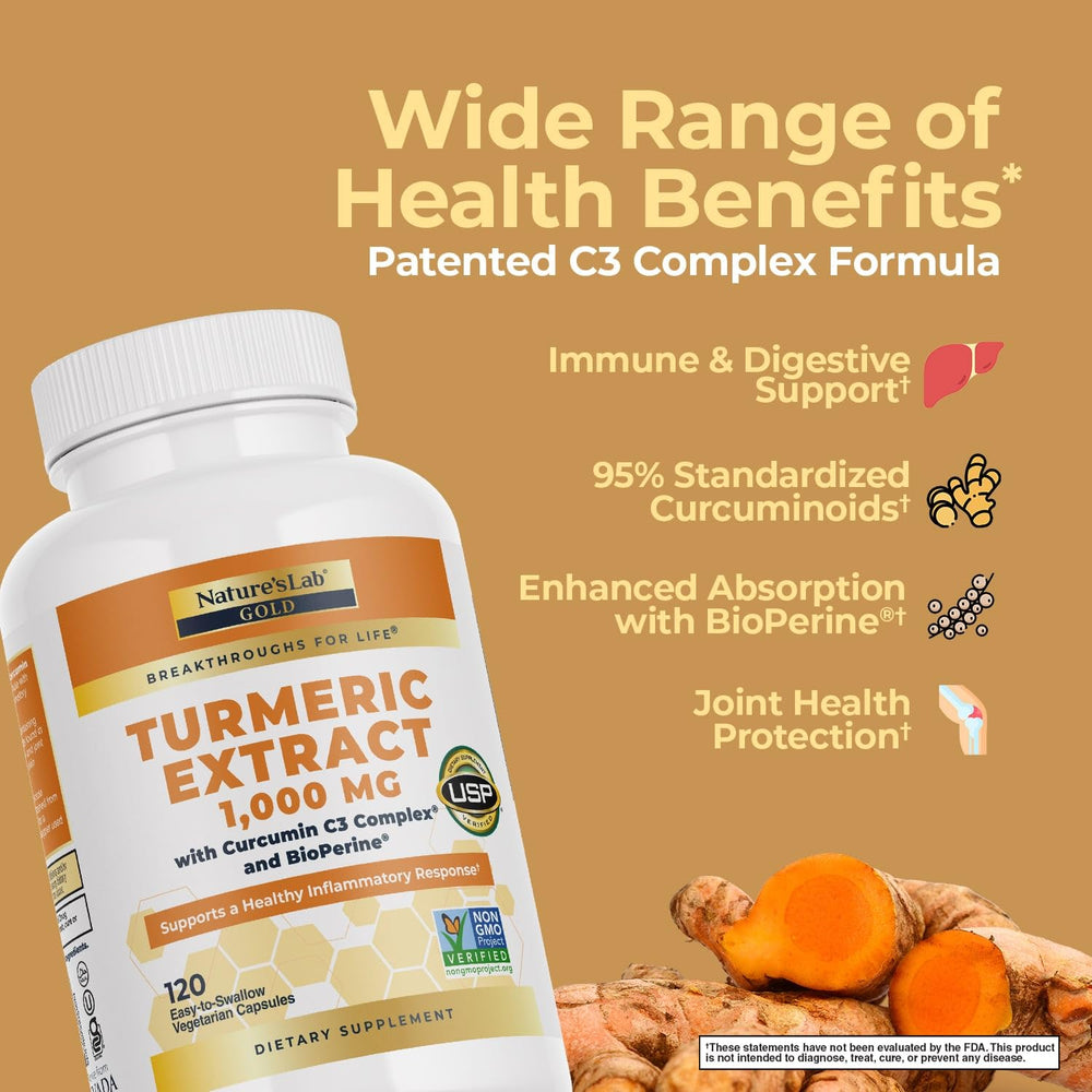 Nature's Lab Curcumin C3 Complex label close-up
