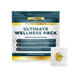 Nature's Lab Daily Vitamin Packs packets on a tray, convenient daily nutrition for busy mornings