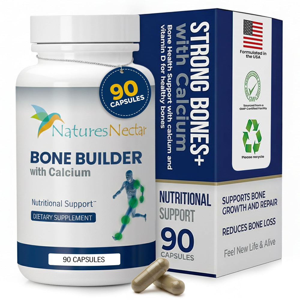 Nature's Nectar bone & joint bottle front promotes bone health support.