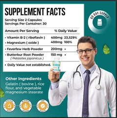 PA-Free Butterbur Root close-up emphasizes plant-based ingredients for potential migraine support.