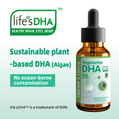 Nature's Nutra Vegetarian DHA liquid for kids offers pleasant taste and easy mixing.