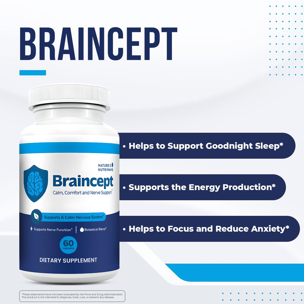 Nature’s NutriWave Braincept capsules closeup highlights vegetarian capsules for clean daily use