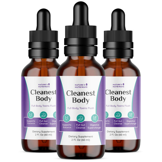 Nature’s NutriWave Cleanest Body bottle shown for easy daily detox support.