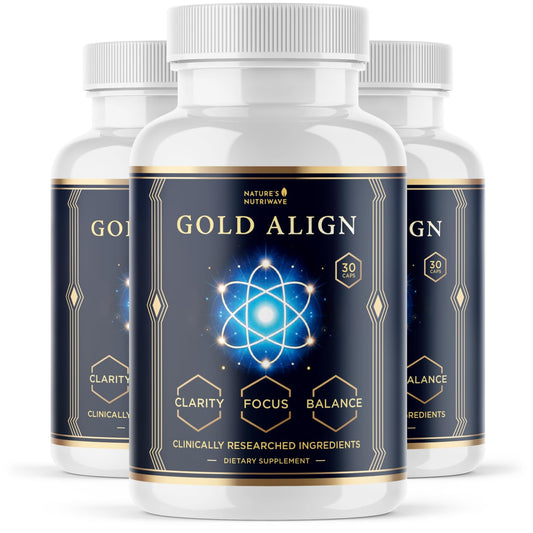Nature’s NutriWave Gold Align bottle front with Holy Basil capsules for daily holistic support