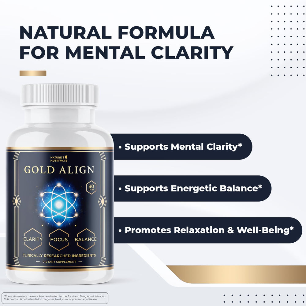 Nature’s NutriWave Gold Align capsules close-up highlighting plant-based ingredients for everyday wellness